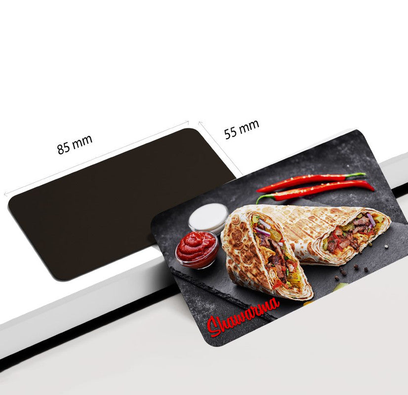 dhcrafts Rectangular Rubber Fridge Magnet Multicolor Food Shawarma Rectangular Design Pack of 1 (8.6cm x 5.4cm)